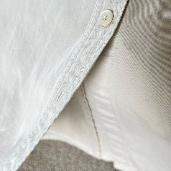 VTG Y2K Annex Casual Corner Cream Denim Maxi Dress Notched Collar Flaw SZ 10 - Picture 4 of 13